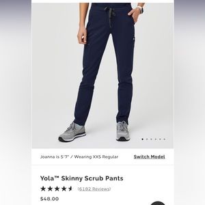 Women’s Figs Scrubs - Navy - Yolo Skinny Scrub Pants - Size Large - Worn